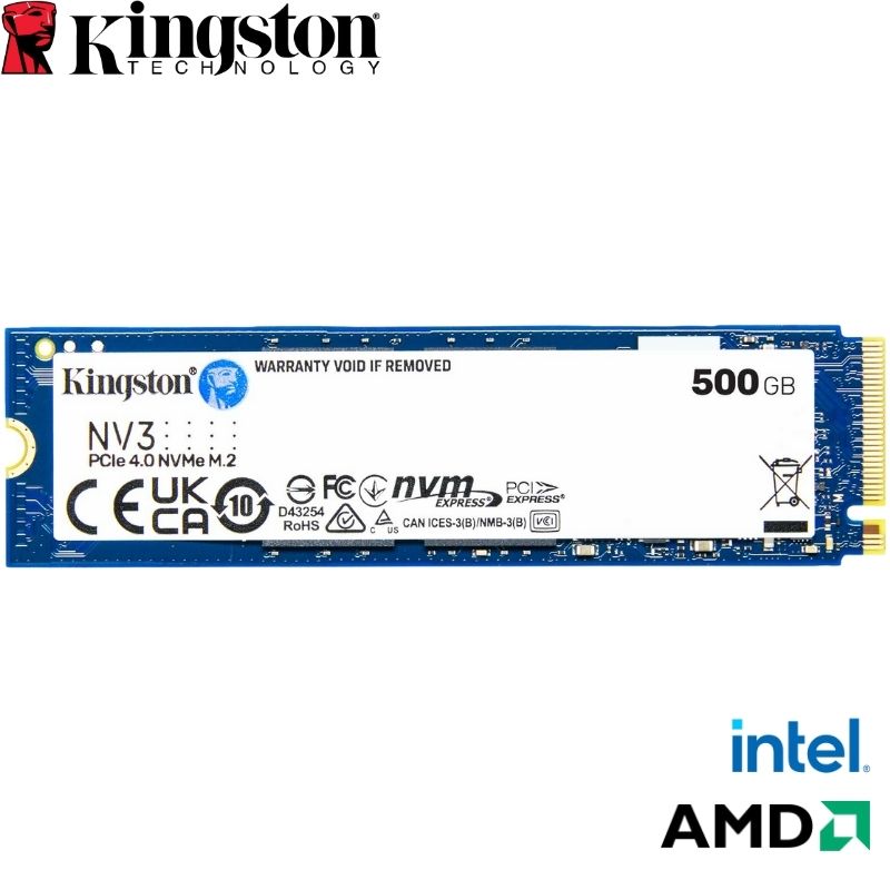 Unidad en Estado Solido Kingston 500GB NV3 PCIe 4.0 NVMe M.2 SSD