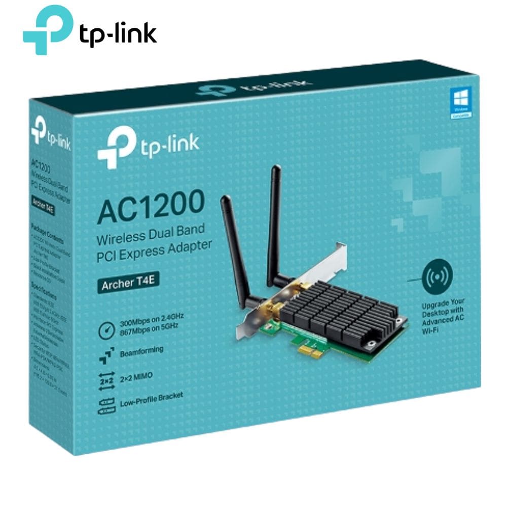 Adaptador Inalámbrico Tp-Link, Archer T4E, Dual Band, WI-FI, AC1200, PCIe.