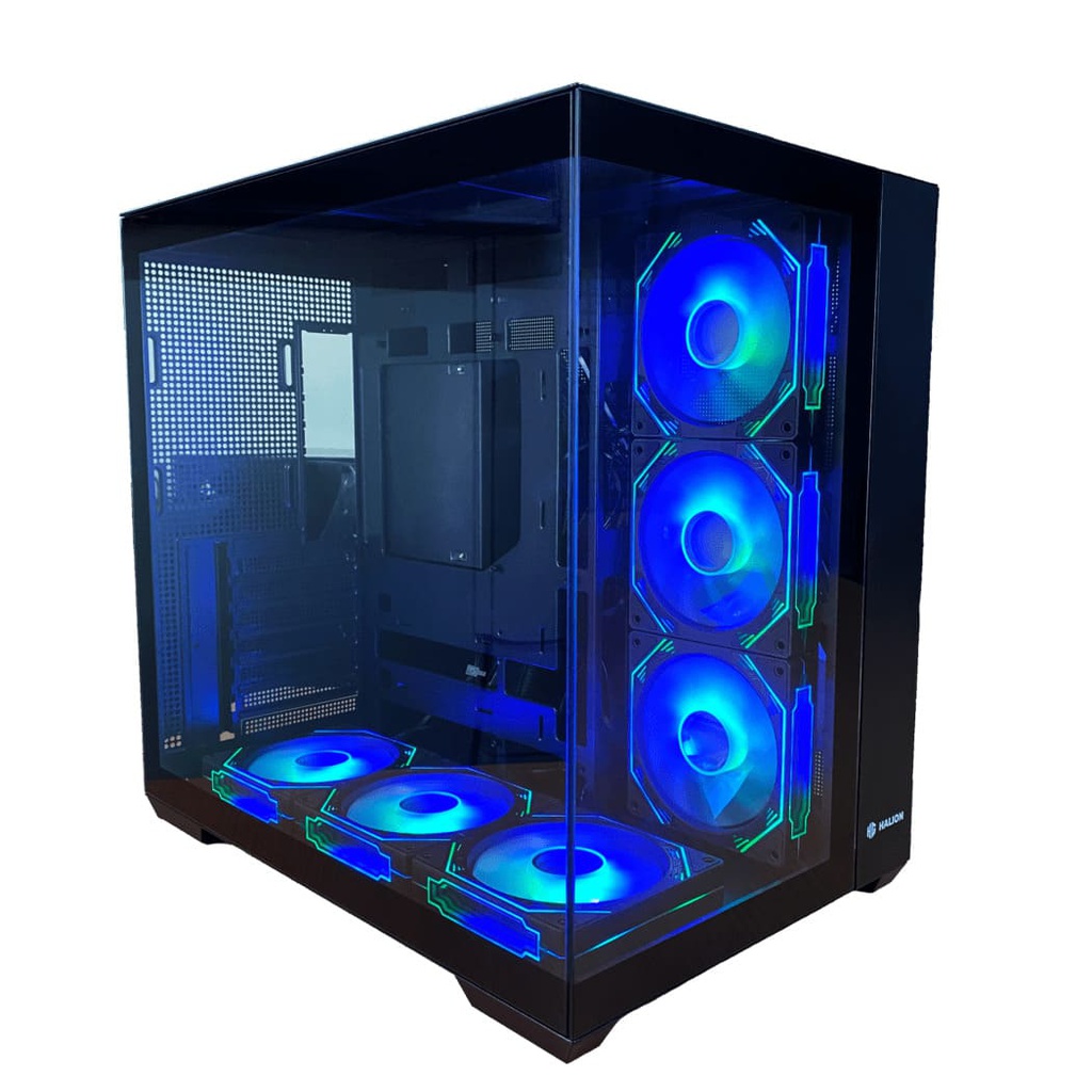 Case Gamer Halion Fish Tank C708, Vidrio Templado, S/Fuente, 6xARGB.