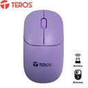 Mouse óptico inalámbrico TEROS TE-1219S, 1000 DPI, receptor USB, 3 botones.
