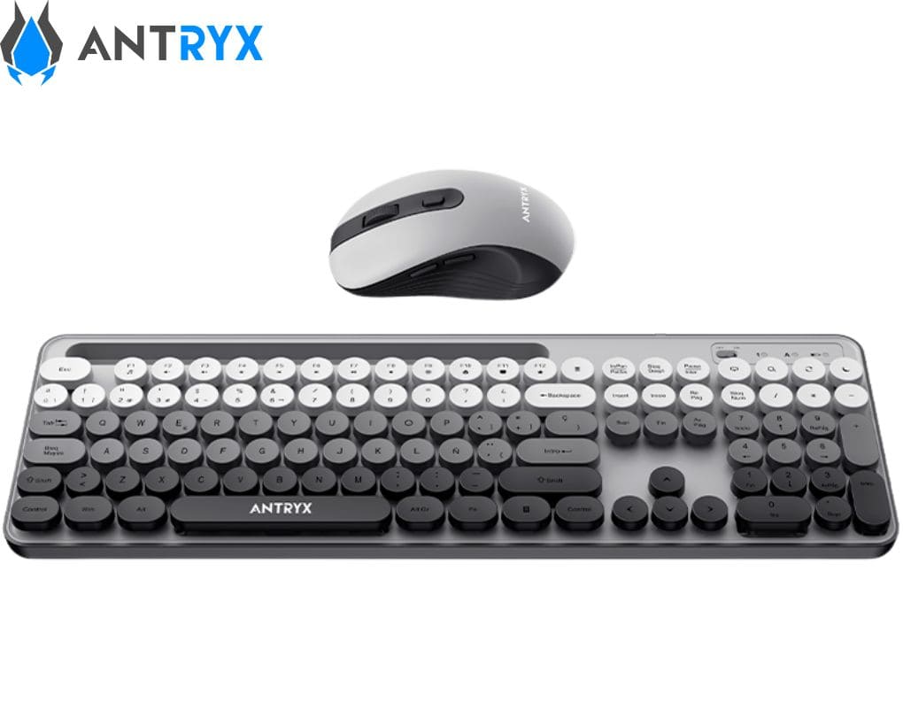 Teclado + Mouse Inalámbrico Antryx WS-970, Holder Slod, Gray.