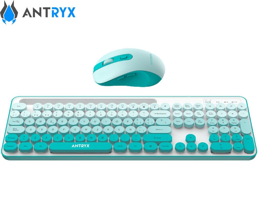 Teclado + Mouse Inalámbrico Antryx WS-970, Holder Slod, Green.