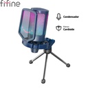 Micrófono Fifine A6V, Unidireccional, Blue, USB.