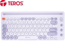 Teclado inalámbrico Teros TE-4070S, 2.4 GHz, Bluetooth 3.0 / 5.2, 80 Teclas, Blanco