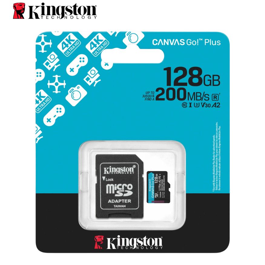 Memoria Flash Micro-SD Kingston Canvas Go! Plus, 128GB, con Adaptador SD, 200Mb/s
