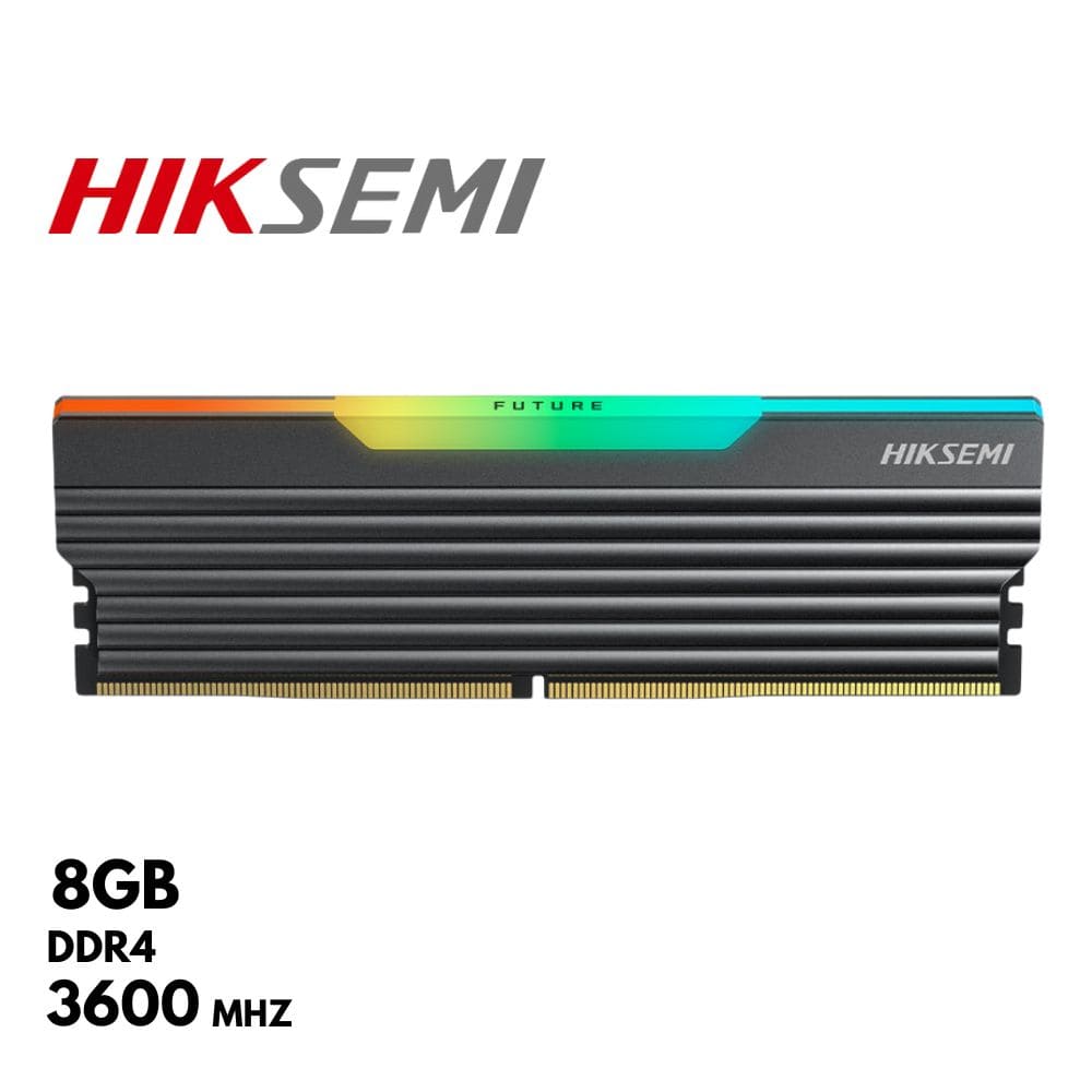 Memoria RAM Hiksemi Future RGB, 8GB, DDR4, 3600 MHz, PC4-25600, CL22, 1.2V.