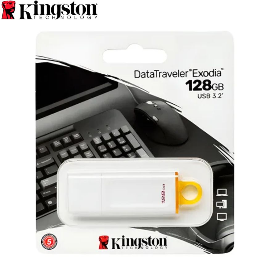 Memoria Flash USB Kingston DataTraveler Exodia 128GB, USB 3.2 Gen 1, White.