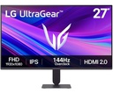 Monitor LG 27G411A-B, 27" FHD IPS, 144Hz, HDMI, DP, USB, Headphones-out.
