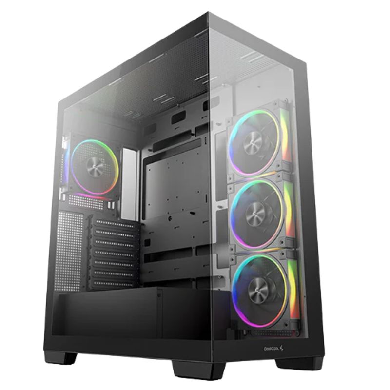 Case DeepCool CG580 4F BK, 4 Fan ARGB, Vidrio Templado, S/Fuente, USB 3.0, Black.