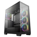 Case DeepCool CG580 4F BK, 4 Fan ARGB, Vidrio Templado, S/Fuente, USB 3.0, Black.