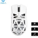 Mouse Gaming Aula SC620, Tri-Mode (Wired+BT/+Wireless), 10k dpi, RGB, Recargable, White.