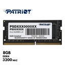 Memoria RAM Patriot Signature Line, 8GB, SODIMM, DDR4-3200MHz PC4-25600, CL22, 1.2v.