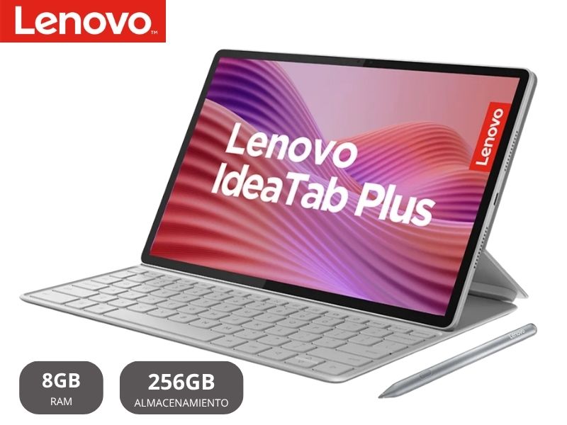 Tablet Lenovo Tab Plus 12.1" 2.5K IPS-90Hz, 8GB Ram, 256GB Rom, Android 15, Teclado + Tab Pen Plus, Wi-Fi