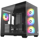 Case XYZ Tesseract X 50, Mid Tower, 4 Fan ARGB, Vidrio Templado, S/Fuente USB 3.0, USB Type-C, Black.