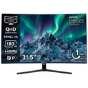 Monitor curvo gaming TEROS TE-3218G, 31.5" QHD VA, 180Hz, 1ms, HDMI, DP, Audio out