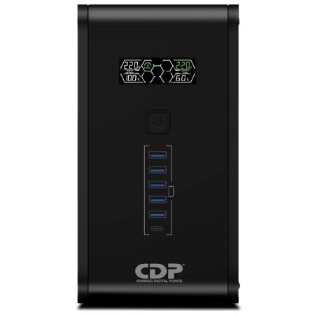 UPS CDP R-SMART751I, 750VA/350w, 10 tomas, 5 Port USB, 1 Tipo C, Autonomía 20min.