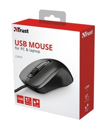 Mouse TRUST Carve USB Negro 1200 DPI