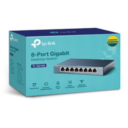 [TL-SG108] SWITCH TP-LINK TL-SG108, 8 RJ-45 GBE (10/100/1000 MBPS).