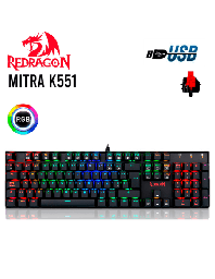 [K551-RGB] Teclado Mecánico Redragon MITRA K551-RGB Black, Switch Red, Español