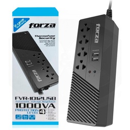 [FVR-1012USB] Estabilizador FORZA 1000VA FVR-1012USB 500watts, 4-tomas, 2P USB, 220v.