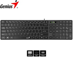 [31310017401] Teclado Genius SlimStar 126 USB Multimedia Black SP (31310017401)