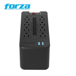 [FVR-1222USB] Estabilizador FORZA 1200VA FVR-1222USB 600w, 2P USB, 8-Tomas, 220v.