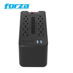 [FVR-1222USB] Estabilizador Forza 1200VA FVR-1222USB 600w, 2P USB, 8-Tomas, 220v.