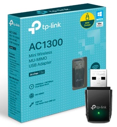 [ARCHER T3U] Adaptador Inalámbrico USB TP-LINK Archer T3U, AC1300, MU-Mimo, Nano.