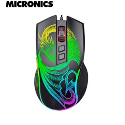 [MIC GM805] Mouse Gaming Micronics DRAGON, 1200DPI, RGB, 7 Botones.