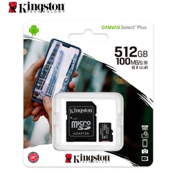 [SDCS2/512GB] Memoria Micro-SD Kingston Canvas Select Plus, 512GB, Adaptador SD.