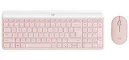 [920-011312] Teclado Logitech + Mouse Inalámbrico MK470 Slim, USB, Rose.