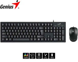 [KM-100SE] Teclado y Mouse Genius KM-100SE, USB, Multimedia, AI Copilot SP Black