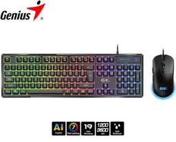 [51MF1680AA001] Teclado Genius + Mouse GX Scorpion KM-GX6 AI Copilot Gaming RGB 19 Teclas Anti-Ghosting, Black