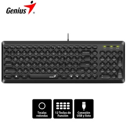 [31310020401] Teclado Genius Slimstar Q200, Usb, Multimedia, Black.
