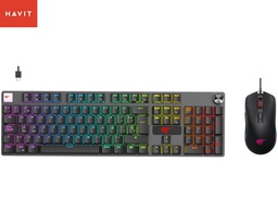 [GT-KB12CM] Combo Havit 2 en 1, GT-KB12CM, (Teclado + Mouse RGB), Español, Negro.