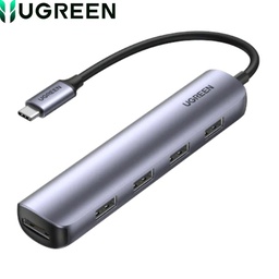 [CM417] Hub USB-C a 4 USB-A 3.0, 1 HDMI, Ugreen CM417 20197, Silver.