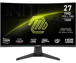 [MAG 276CF E20] Monitor Curvo Gaming MSI MAG 276CF E20, 27" FHD RAVIP VA, HDMI ,DP, Color Negro