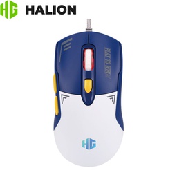 [M605] Mouse Gaming Halion Zeus M605, 12K. DPI, RGB, 7 Botones, Blanco/Azul.
