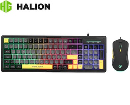 [K426C] Combo Halion 2 en 1 COBRA K426C, (Teclado + Mouse RGB), Español, Negro/Naranja.