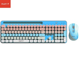 [KB832GCM-SP] Teclado + Mouse Inalámbrico Havit KB832GCM-SP, Starlight, Sky Blue.