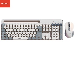 [KB832GCM-SP] Teclado + Mouse Inalámbrico Havit KB832GCM-SP, Rainbow, Gris.